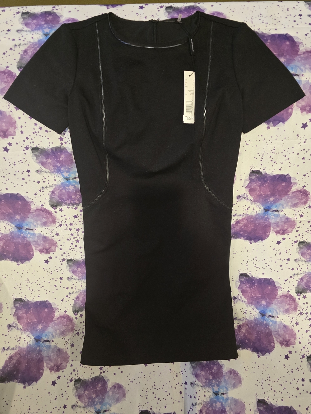 NWT Elie Tahari Black Fitted Dress with Exposed Back Zip